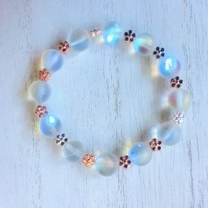 NEW!! Synthetic Opal Beaded Stretch Bracelet